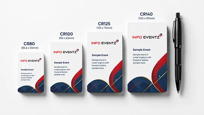CR80, CR100, CR125, CR140 card sizes